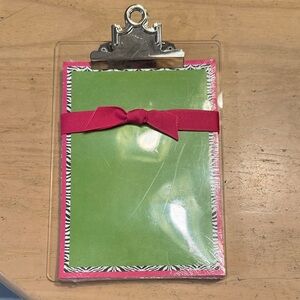 Pink and Green Clipboard with Bow